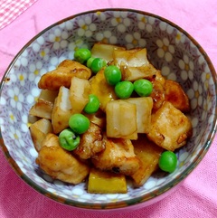 鶏肉とれんこんの甘辛和え