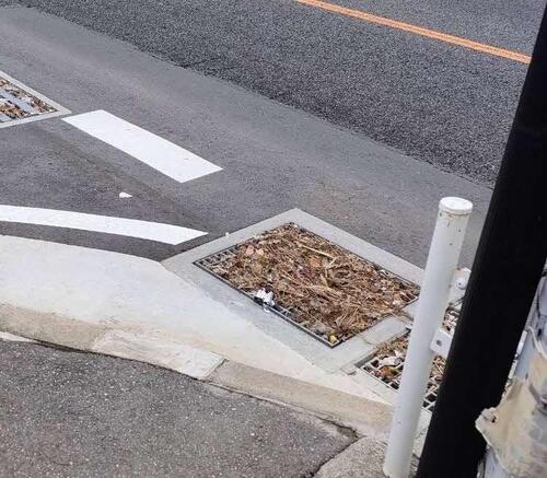 雨水ますゴミ堆積状況例