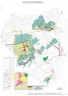 四街道市都市計画道路整備状況図（令和4年3月末現在）