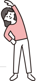ストレッチをする女性のイラスト