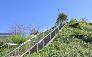 大土手山の階段（手摺設置後）の写真