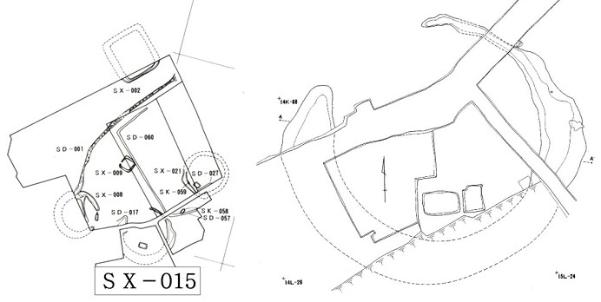 御山A1支群 円墳SX‐015平面図の写真