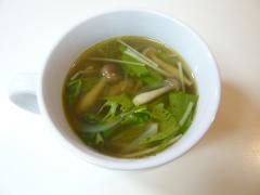 きのこと水菜のスープ