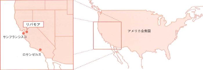 リバモア市の位置図(アメリカ合衆国カリフォルニア州)