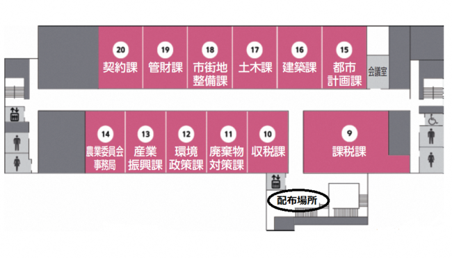 2階エレベーターホールの案内図