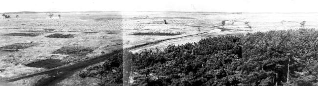 左・六方野原から中央・大日山、右・下志津原（戦後大土手山よりの写真